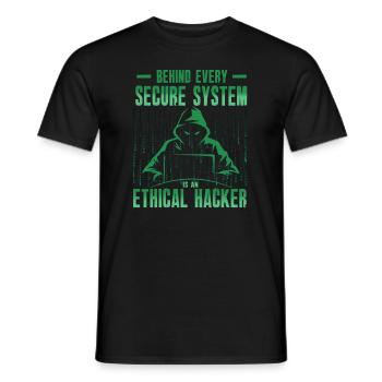 Ethical Hacker Cybersecurity Expertise - Men's T-Shirt - black - Front - AI Model Male 178 light (178cm)