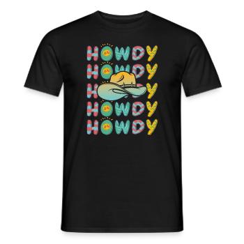 Western Country Texas Cowboyhut - Männer T-Shirt - Schwarz - Vorne - AI Model Male 178 light (178cm)