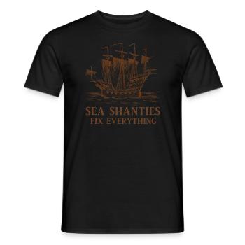 Sailor Meme Pirate Ship Ocean Sailing - Men's T-Shirt - black - Front - AI Model Male 178 light (178cm)