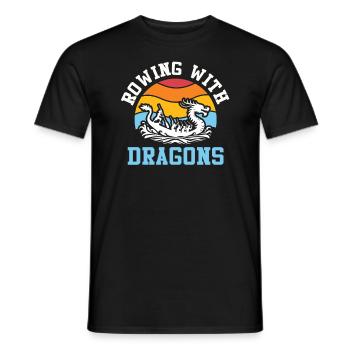 Rowing With Dragons Dragonboat - Men's T-Shirt - black - Front - AI Model Male 178 light (178cm)