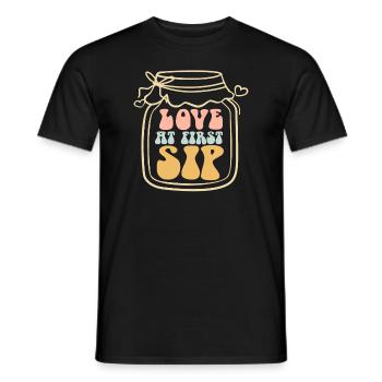L’amour des amateurs de kombucha à la première gorgée - T-shirt homme - noir - Devant - AI Model Male 178 light (178cm)