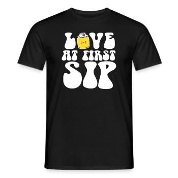Amour au premier verre d’amateur de kombucha - T-shirt homme - noir - Devant - AI Model Male 178 light (178cm)