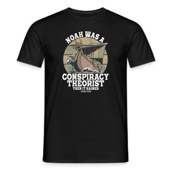 Noah war ein Verschwörungstheoretiker und der - Männer T-Shirt - Schwarz - Vorne - AI Model Male 178 light (178cm)