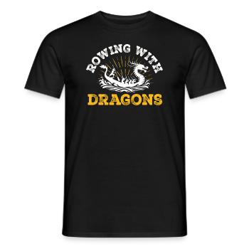 Rowing With Dragons Dragonboat - Men's T-Shirt - black - Front - AI Model Male 178 light (178cm)