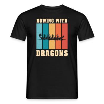 Rowing With Dragons Dragonboat - Men's T-Shirt - black - Front - AI Model Male 178 light (178cm)