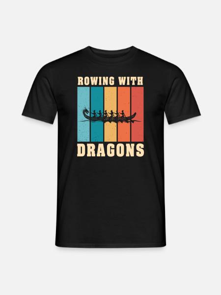 Rowing With Dragons Dragonboat - Men's T-Shirt - black