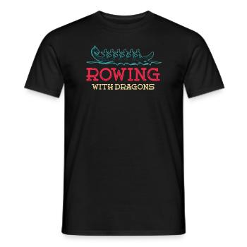 Rowing With Dragons Dragonboat - Men's T-Shirt - black - Front - AI Model Male 178 light (178cm)