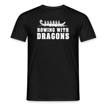 Rowing With Dragons Dragonboat - Men's T-Shirt - black - Front - AI Model Male 178 light (178cm)