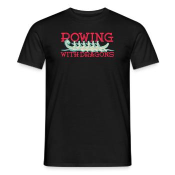 Rowing With Dragons Dragonboat - Men's T-Shirt - black - Front - AI Model Male 178 light (178cm)