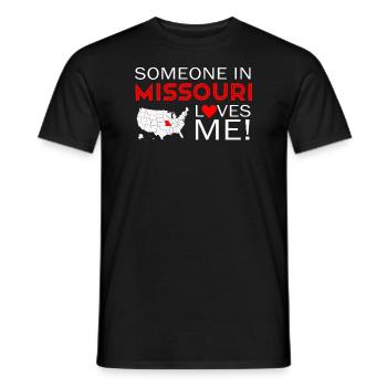 Quelqu’un dans le Missouri m’aime - T-shirt homme - noir - Devant - AI Model Male 178 light (178cm)