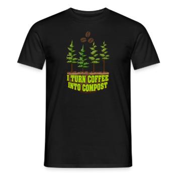 Ich verwandle Kaffee in Kompost Blue Planet - Männer T-Shirt - Schwarz - Vorne - AI Model Male 178 light (178cm)