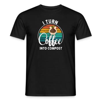 Ich verwandle Kaffee in Kompost Blue Planet - Männer T-Shirt - Schwarz - Vorne - AI Model Male 178 light (178cm)