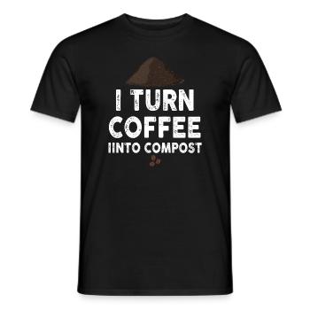 Ich verwandle Kaffee in Kompost Blue Planet - Männer T-Shirt - Schwarz - Vorne - AI Model Male 178 light (178cm)