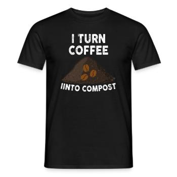 Ich verwandle Kaffee in Kompost Blue Planet - Männer T-Shirt - Schwarz - Vorne - AI Model Male 178 light (178cm)
