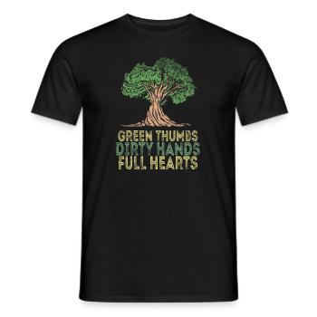 Grüne Daumen Schmutzige Hände Volle Herzen - Männer T-Shirt - Schwarz - Vorne - AI Model Male 178 light (178cm)