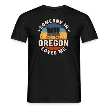 Quelqu’un dans l’Oregon m’aime - T-shirt homme - noir - Devant - AI Model Male 178 light (178cm)