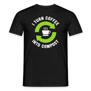 Ich verwandle Kaffee in Kompost Blue Planet - Männer T-Shirt - Schwarz - Vorne - AI Model Male 178 light (178cm)