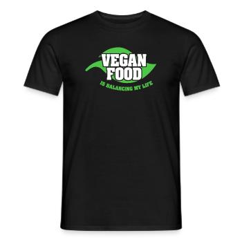 La nourriture végétalienne équilibre ma vie - T-shirt homme - noir - Devant - AI Model Male 178 light (178cm)