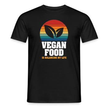 La nourriture végétalienne équilibre ma vie - T-shirt homme - noir - Devant - AI Model Male 178 light (178cm)