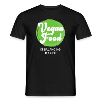 La nourriture végétalienne équilibre ma vie - T-shirt homme - noir - Devant - AI Model Male 178 light (178cm)