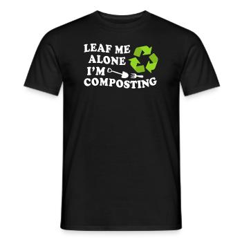 Leaf Me Alone I'm Composting - Men's T-Shirt - black - Front - AI Model Male 178 light (178cm)