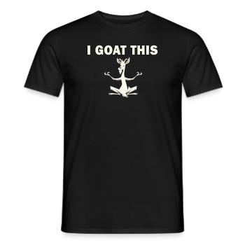 Je chèvre ce passionné de yoga - T-shirt homme - noir - Devant - AI Model Male 178 light (178cm)