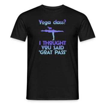Yoga-Kurs oder Ziegenpass - Männer T-Shirt - Schwarz - Vorne - AI Model Male 178 light (178cm)
