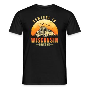 Jemand in Wisconsin liebt mich - Männer T-Shirt - Schwarz - Vorne - AI Model Male 178 light (178cm)