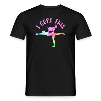 Je chèvre ce passionné de yoga - T-shirt homme - noir - Devant - AI Model Male 178 light (178cm)