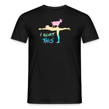 Capretto questo appassionato di yoga - T-shirt uomo - nero - Fronte - AI Model Male 178 light (178cm)