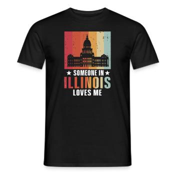 Jemand in Illinois liebt mich - Männer T-Shirt - Schwarz - Vorne - AI Model Male 178 light (178cm)