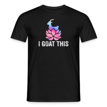Je chèvre ce passionné de yoga - T-shirt homme - noir - Devant - AI Model Male 178 light (178cm)