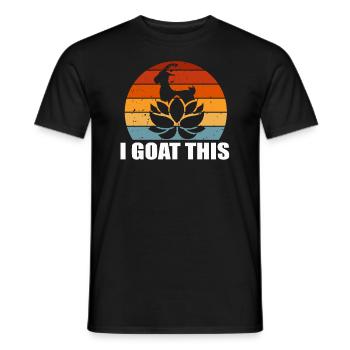 Capretto questo appassionato di yoga - T-shirt uomo - nero - Fronte - AI Model Male 178 light (178cm)