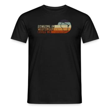 Quelqu’un dans le Wisconsin m’aime - T-shirt homme - noir - Devant - AI Model Male 178 light (178cm)