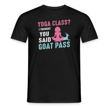 Yoga-Kurs oder Ziegenpass - Männer T-Shirt - Schwarz - Vorne - AI Model Male 178 light (178cm)