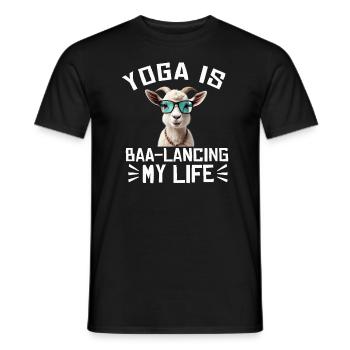 Goat Yoga Équilibrer ma vie - T-shirt homme - noir - Devant - AI Model Male 178 light (178cm)
