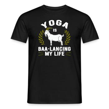 Goat Yoga Équilibrer ma vie - T-shirt homme - noir - Devant - AI Model Male 178 light (178cm)