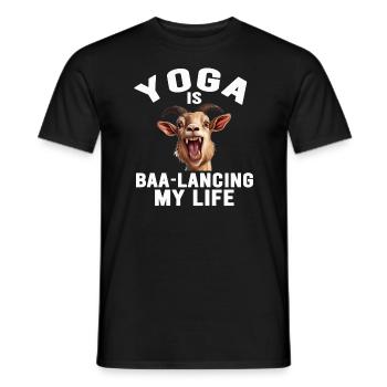 Goat Yoga Équilibrer ma vie - T-shirt homme - noir - Devant - AI Model Male 178 light (178cm)