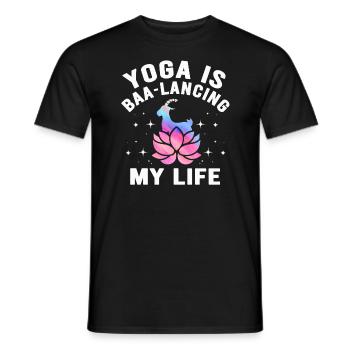 Goat Yoga Équilibrer ma vie - T-shirt homme - noir - Devant - AI Model Male 178 light (178cm)