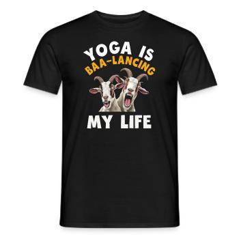 Goat Yoga Équilibrer ma vie - T-shirt homme - noir - Devant - AI Model Male 178 light (178cm)