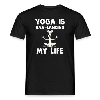 Goat Yoga Équilibrer ma vie - T-shirt homme - noir - Devant - AI Model Male 178 light (178cm)