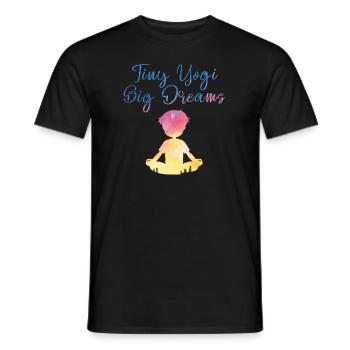 Tiny Yogi Big Dreams Méditation - T-shirt homme - noir - Devant - AI Model Male 178 light (178cm)