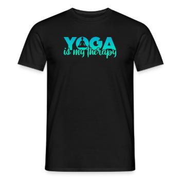 Yoga ist meine Therapie - Männer T-Shirt - Schwarz - Vorne - AI Model Male 178 light (178cm)