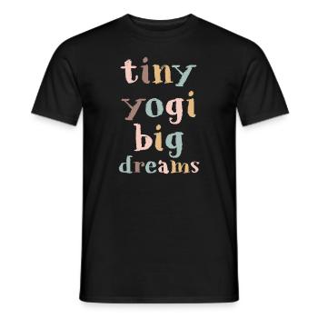 Tiny Yogi Big Dreams Meditation - Men's T-Shirt - black - Front - AI Model Male 178 light (178cm)