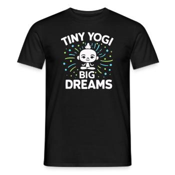Tiny Yogi Big Dreams Meditation - Men's T-Shirt - black - Front - AI Model Male 178 light (178cm)