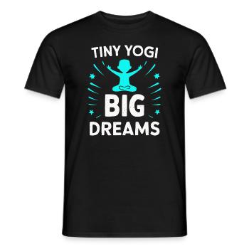 Tiny Yogi Big Dreams Méditation - T-shirt homme - noir - Devant - AI Model Male 178 light (178cm)