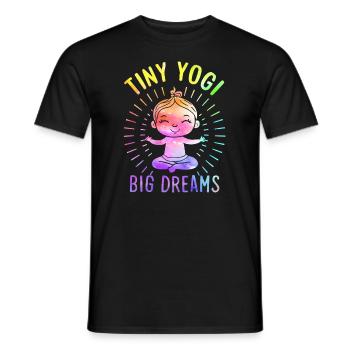 Tiny Yogi Big Dreams Meditation - Men's T-Shirt - black - Front - AI Model Male 178 light (178cm)