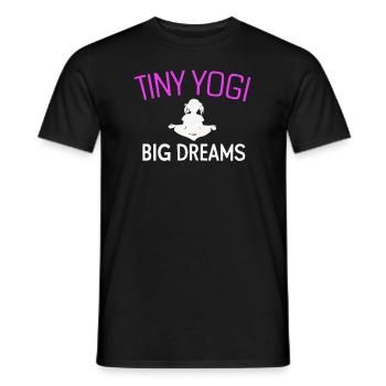 Tiny Yogi Big Dreams Meditation - Men's T-Shirt - black - Front - AI Model Male 178 light (178cm)