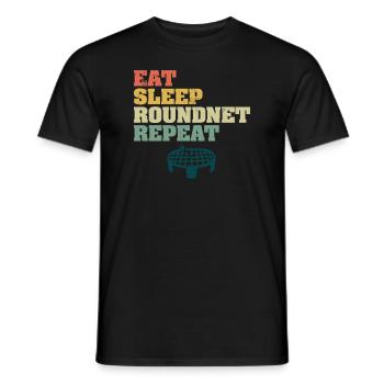 Essen Schlaf Roundnet Wiederholen - Männer T-Shirt - Schwarz - Vorne - AI Model Male 178 light (178cm)