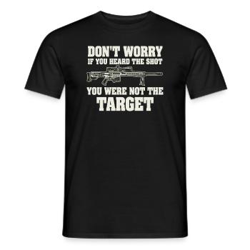 Entendu le coup de feu Jamais la cible Sniper - T-shirt homme - noir - Devant - AI Model Male 178 light (178cm)